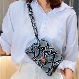 Snake skin belt bag